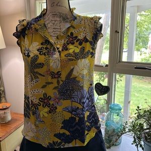 XS or Size 2 Loft floral blouse for $8 alone or with JCrew Shorts $16 total